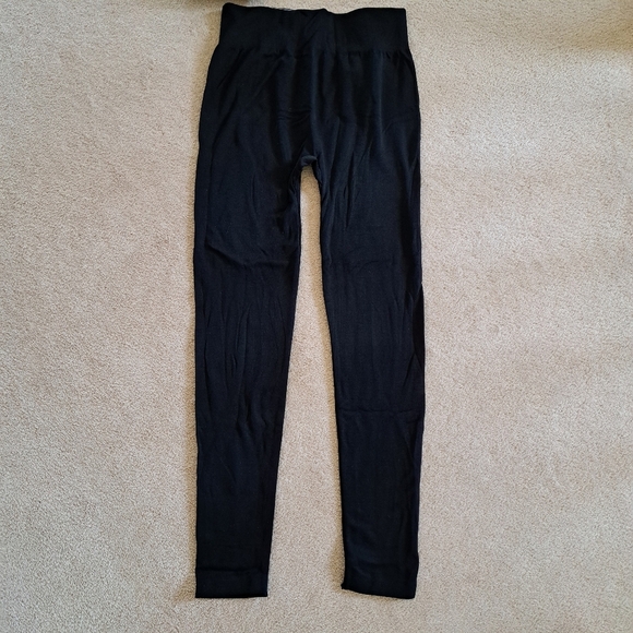 New! Catherine Malandrino Leggings 2 Pack Fleece Lined Size Medium Black - Picture 10 of 11